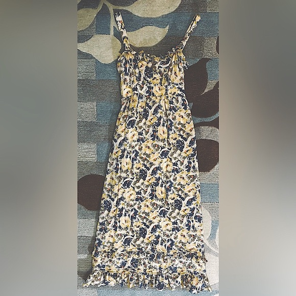 Anthropologie | Sleeveless Moulinette Soeurs Hydrangea Petals Silk Maxi Dress - Picture 7 of 12